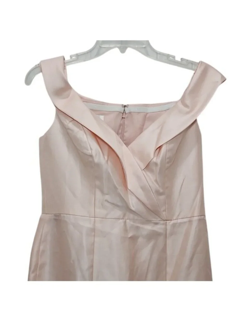 Alfred Sung Off The Shoulder Cuff Trumpet Gown Size 4 New Bridesmaid D760 Blush - Picture 3 of 7